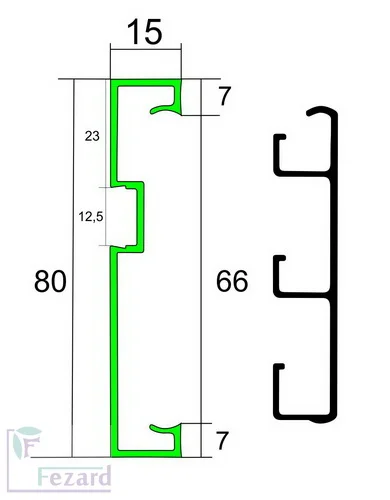 Алюминиевый плинтус Fezard Кабельный ALP-G80-LF Алюминий 80*15*2500 мм в Нижнем Новгороде