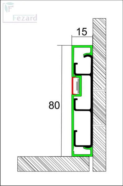 Алюминиевый плинтус Fezard Кабельный ALP-G80-LF Алюминий 80*15*2500 мм в Нижнем Новгороде