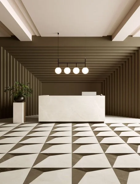 Керамогранит Coliseum Фьямма Уайт Вставка Фрэйм 60х60 (Натуральный и Реттифицированный) в Нижнем Новгороде